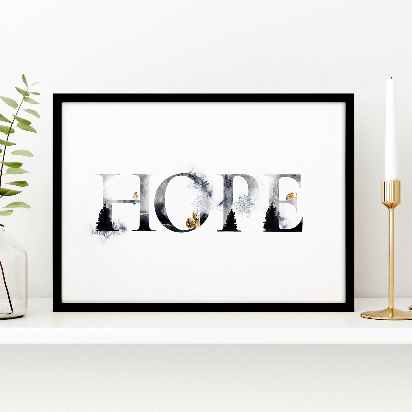 Xmas wall art print for Christmas decor