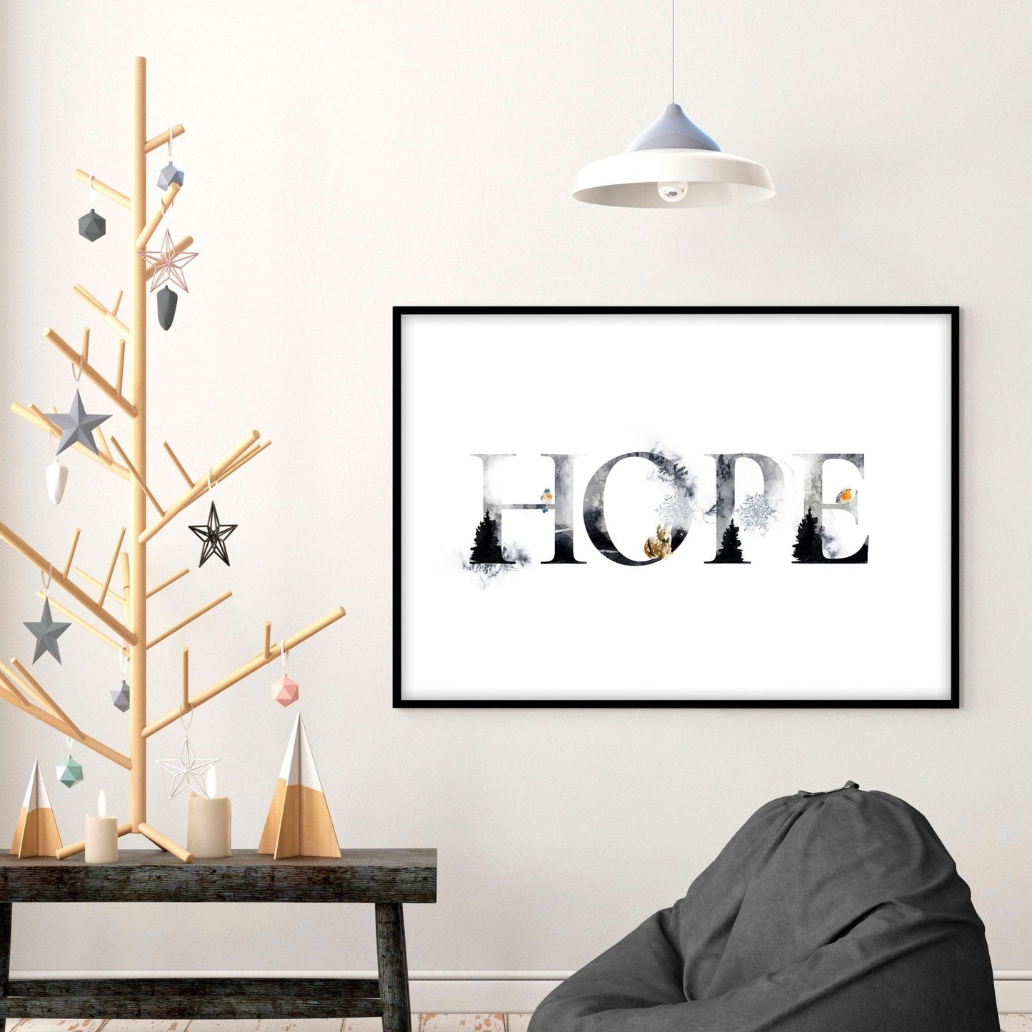 Xmas wall art print for Christmas decor