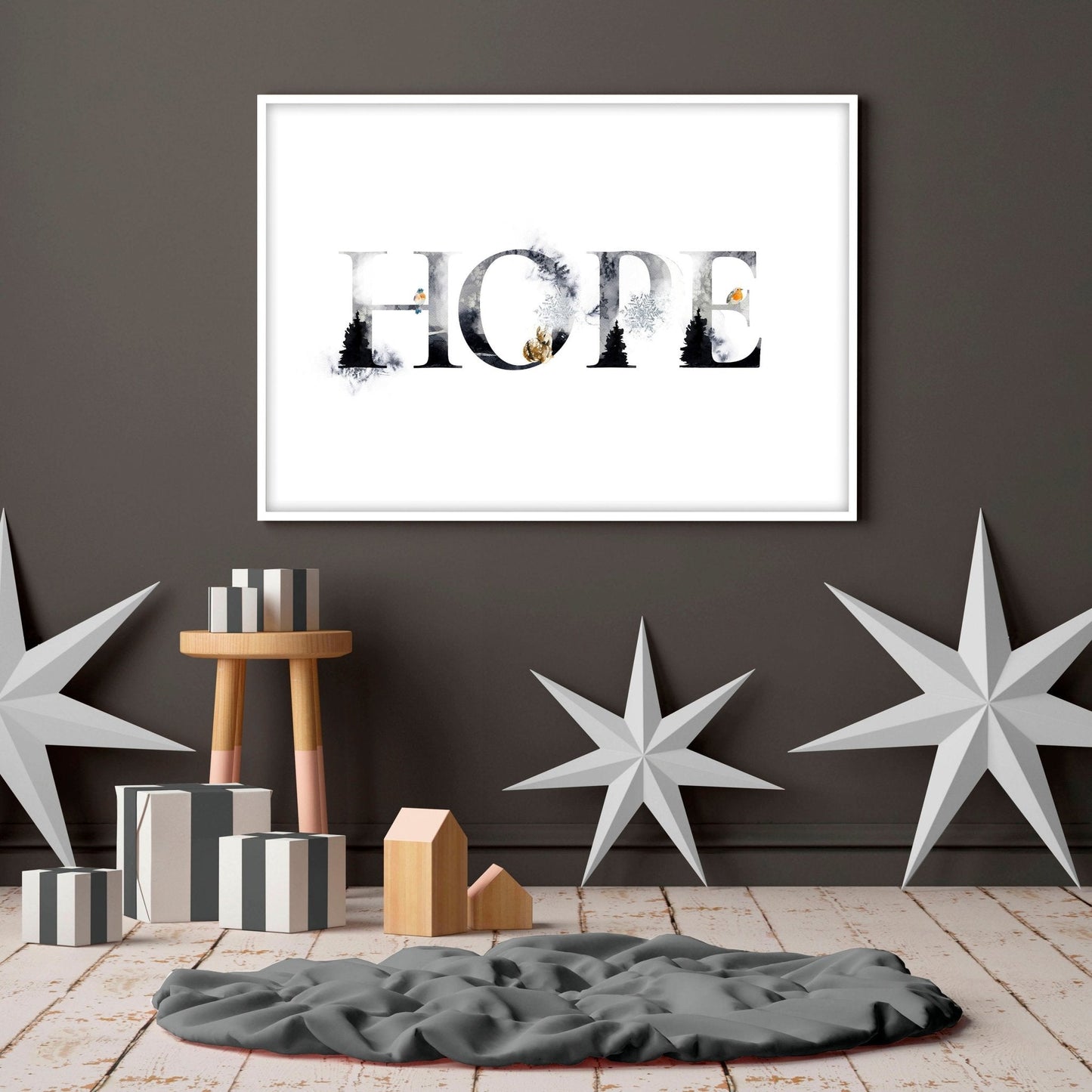 Xmas wall art print for Christmas decor